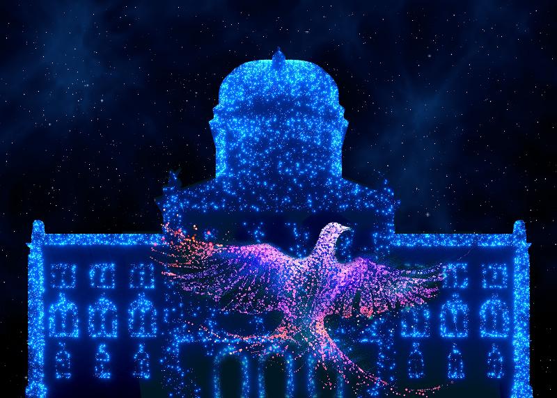 Rue parisienne festive en décembre avec l’architecture classique des bâtiments et l’ambiance des théâtres illuminés